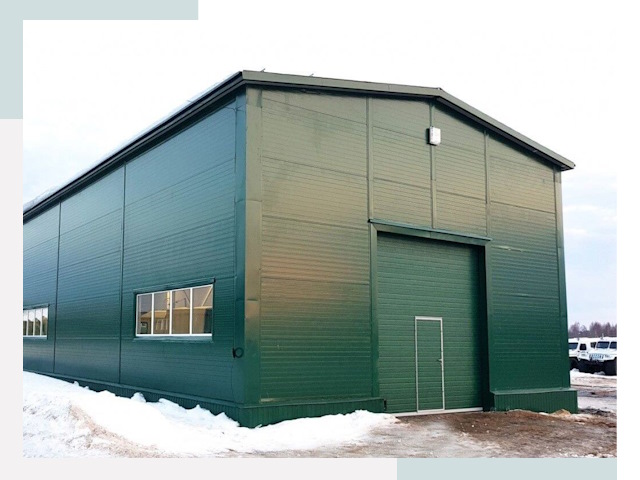 Двускатные ангары в Ревде