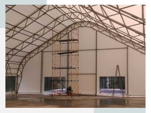 Шатровые ангары в Ревде